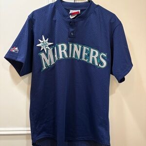 Majestic Mariners Kids Navy Jersey